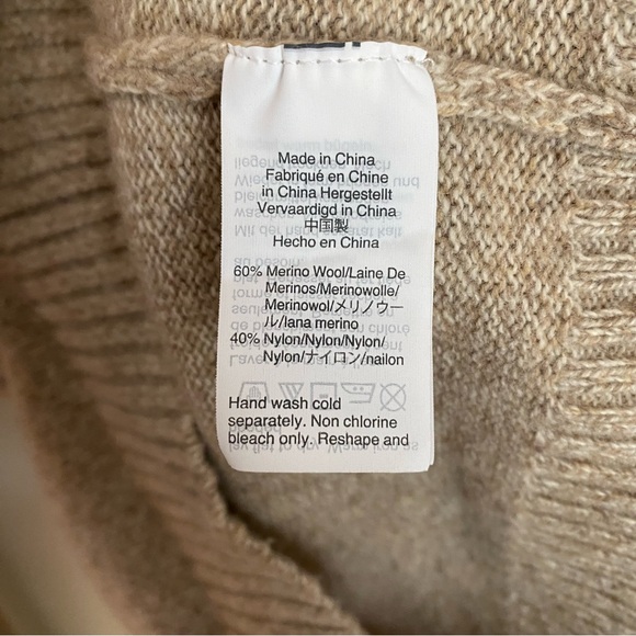 J Crew 1/4 zip Merino wool sweater in oatmeal, M - Picture 4 of 6